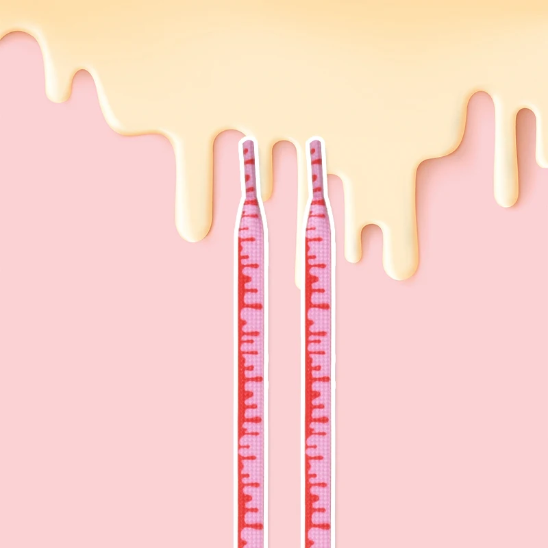 New Shoelaces For Sneakers Rainbow Ice Cream Flat Shoelace Cute Elastic Laces Shoes Strings 120/140CM 1 Pair