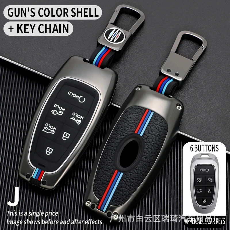 

Zinc Alloy 6 Buttons Car Key Case Cover Fob Shell for Hyundai Ioniq 5