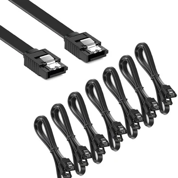 12 Pack SATA III Cable For HDD SDD CD Driver 6.0 Gbps 16inch 90 Degree Right-Angle Straight Cable With Locking Latch For SATA 1