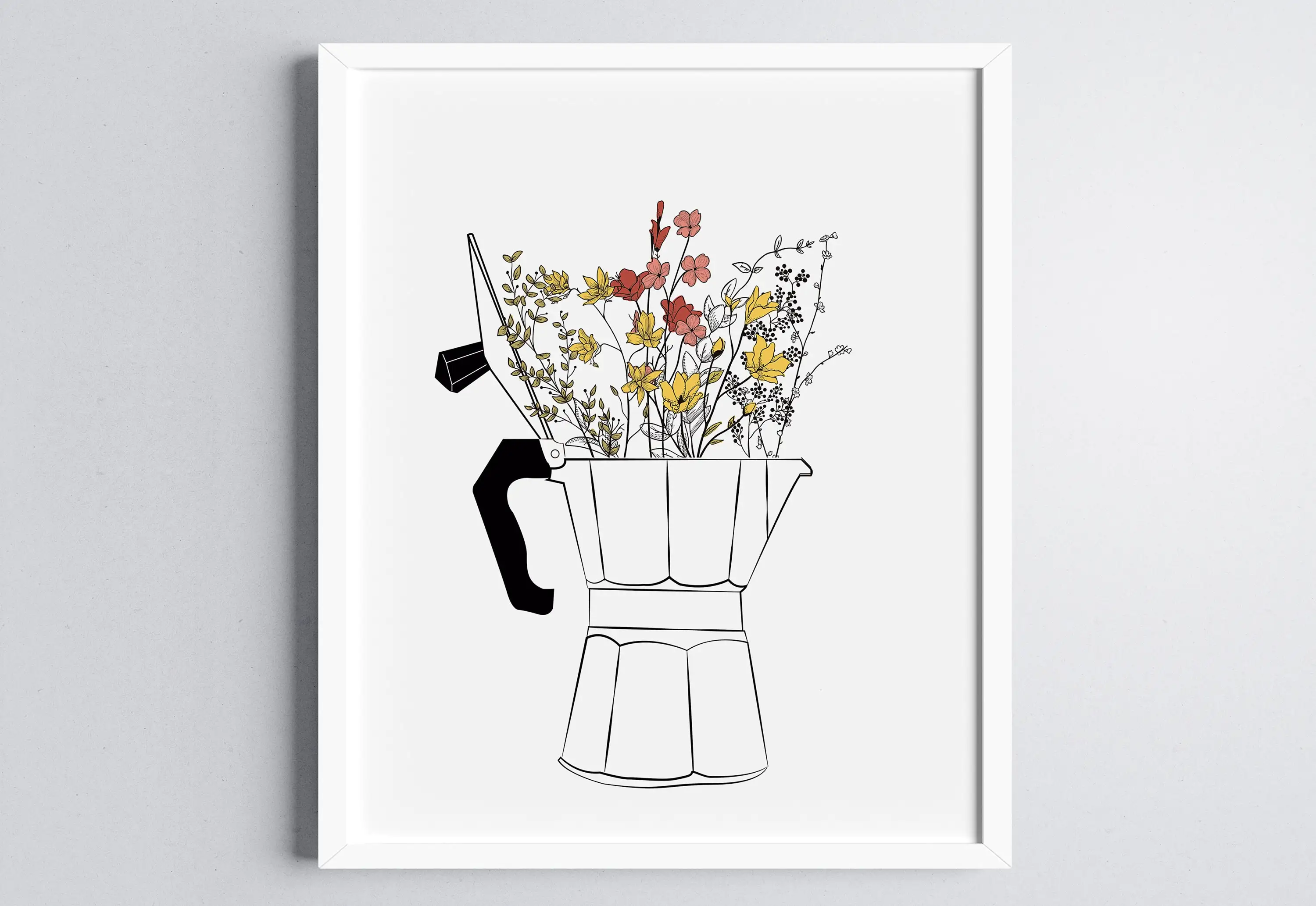 Минималистичная Кухонная Кружка С Цветочным Принтом Настенная Художественная