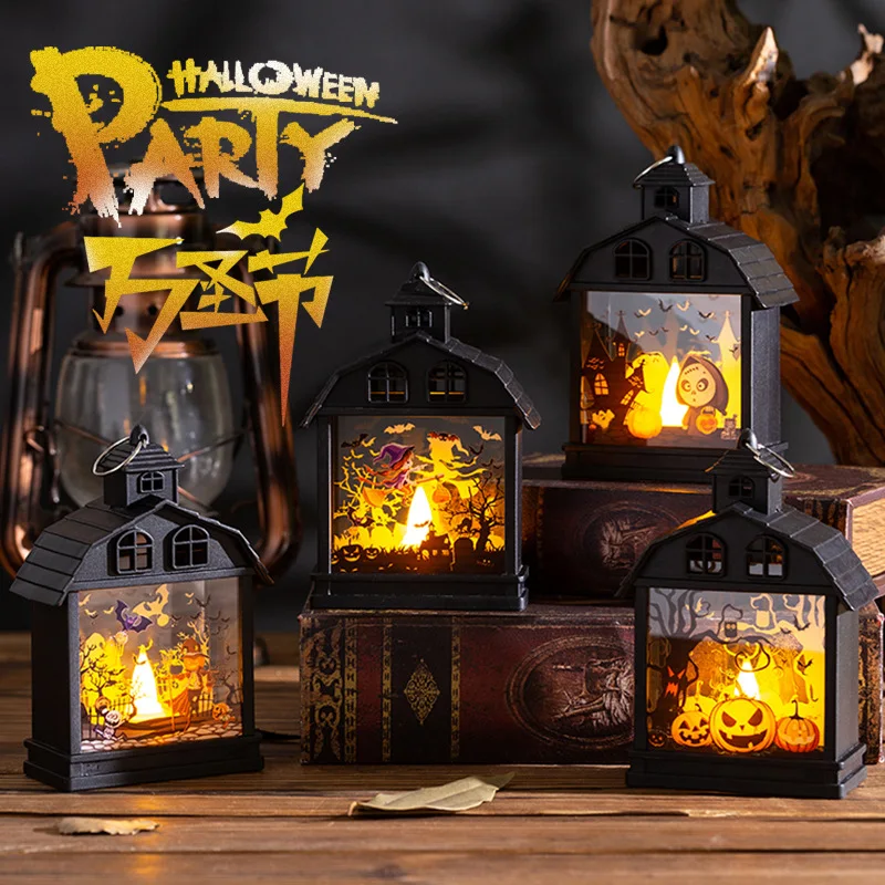 

Halloween Decorations Haunted Houses Horror Props Pumpkin Skull Ghost Led Candle Lights Lanterns Halloween Party Decorations