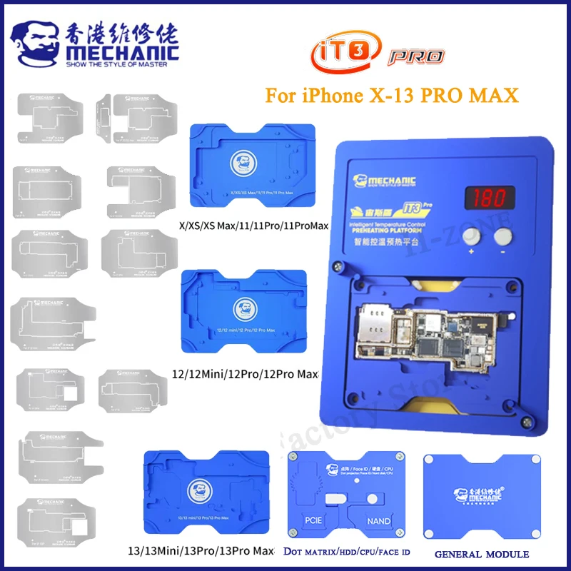 MECHANIC iT3 pro Intelligent Preheating Platform Motherboard Layered Chip BGA Stencil/Dot Matrix Repair For iPhone X-13 PRO MAX