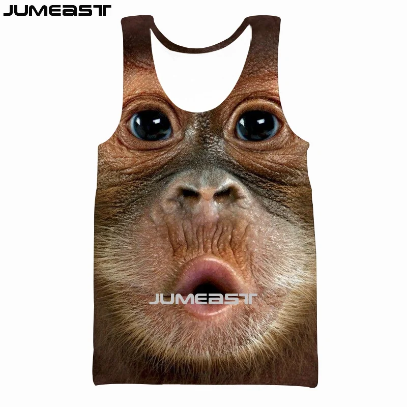 

2022 Brand Men Women 3D Printed Vest Gorilla And Monkey Short Sleeve Sport Pullover Summer Tank Tops Tees