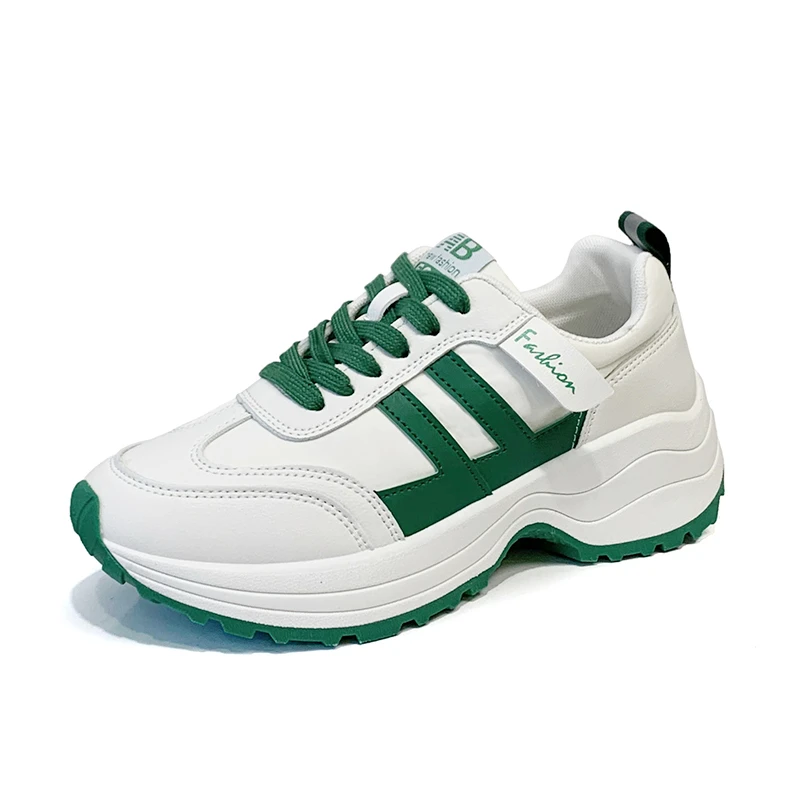 

Platform Shoes Women 2022 Spring New Lace Up Sport Travel Sneaker Female Fashion PU Thick Sole Casual Running Sneakers Woman