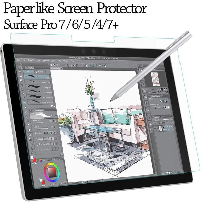 Drawing Paperlike Screen Protector for Microsoft Surface Pro 7 6 5 4 7+ accessories Like Paper Film Surface Pro 7 Matte Soft Glass Book laptop Surface Pro7