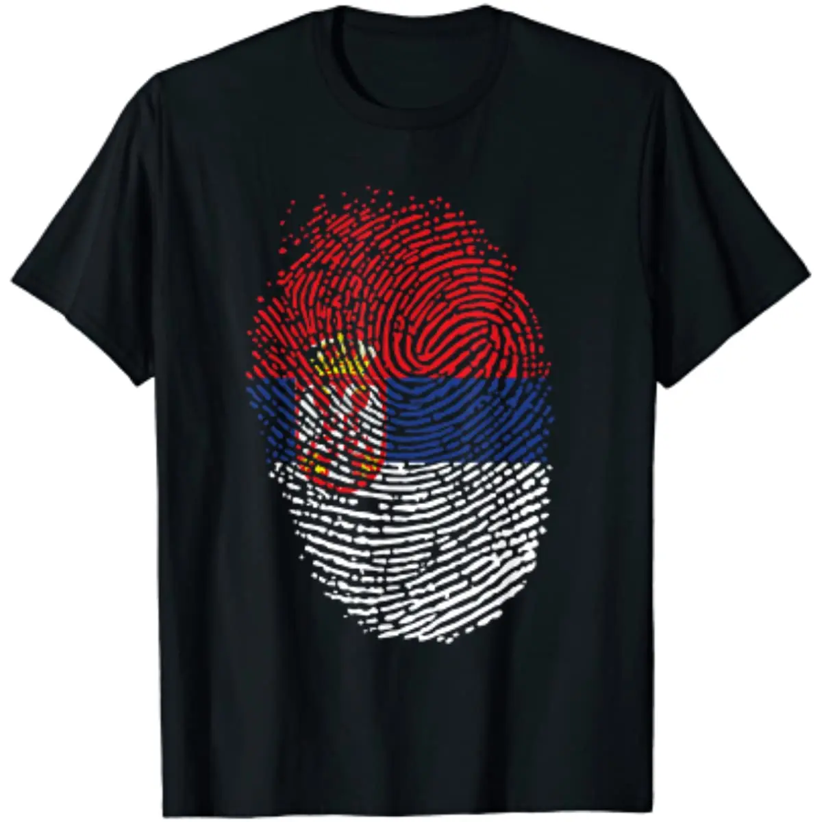 

Serbian Flag Fingerprint Patriotics Serbia Men T-Shirt Short Sleeve Casual Cotton Summer Boys T-Shirts