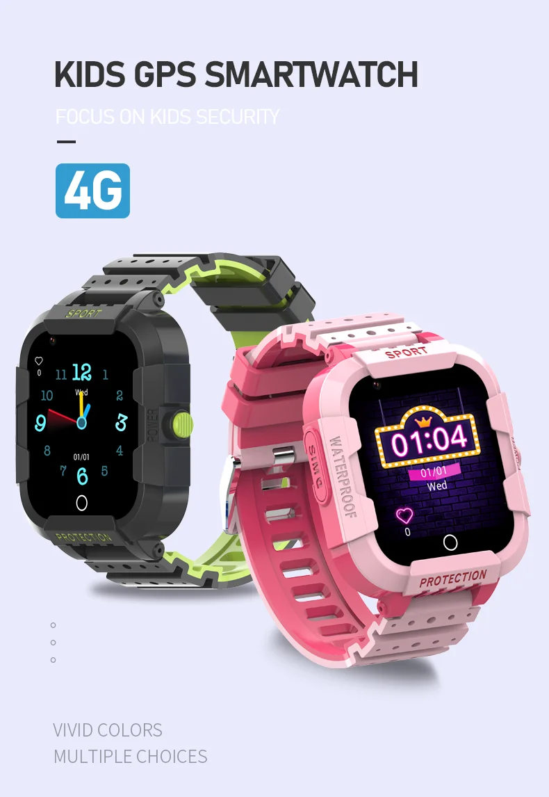 Смарт-часы детские 4G Sim-карта SOS телефонные звонки GPS позиционирование