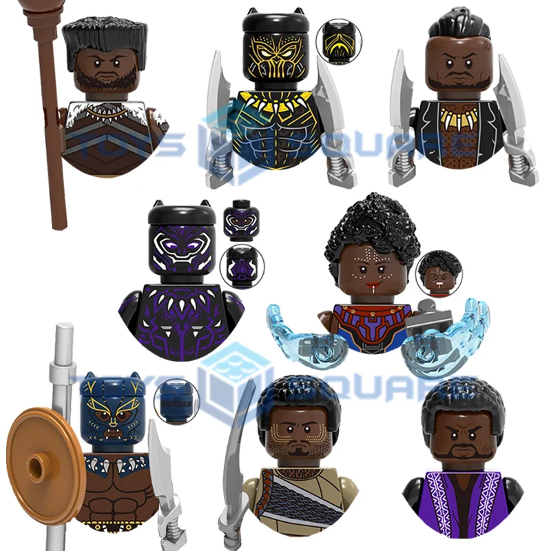 

The Black Erik Panther Killmonger Baku Kabi Shuri Model Building Blocks MOC Bricks Set Gifts Toys For Children