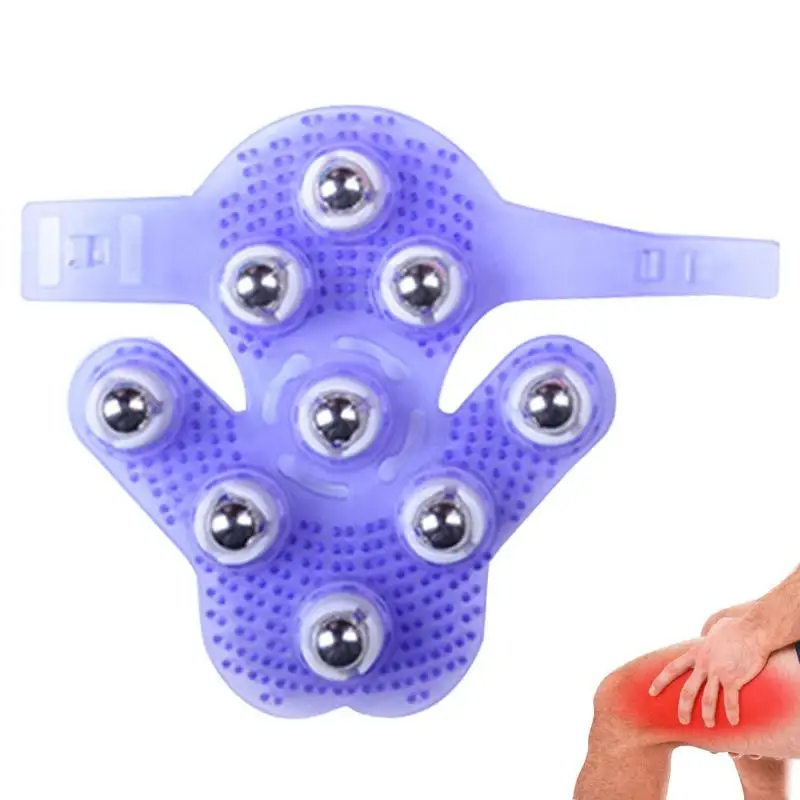 

Роликовый массажер для тела, перчатка для массажа с 9 валиками в форме ладони, Профессиональные Портативные Инструменты для самостоятельно...