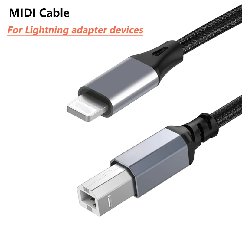 8-контактный адаптер к MIDI для Lightning iPhone 14 iPad к USB-кабелю типа B штекер-штекер звуковой интерфейс электронного музыкального инструмента