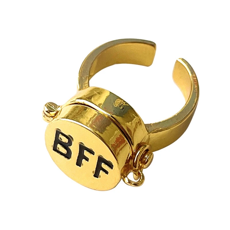 

Cute Best Friend Ring Rotatable Openable Friendship Ring Anime Finger Ring