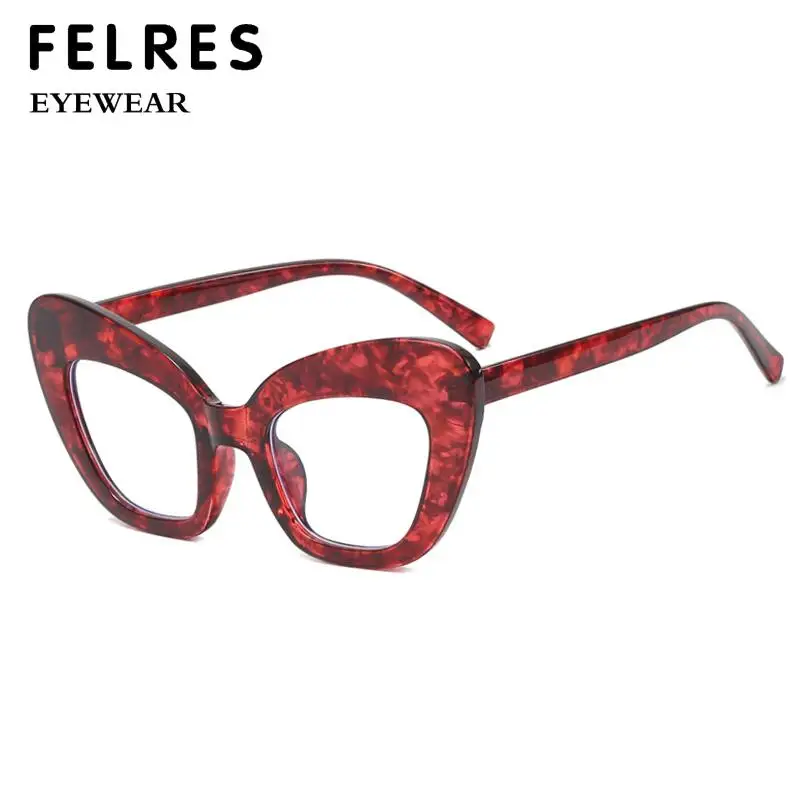 Женские очки кошачий глаз в большой оправе для чтения с прозрачными линзами