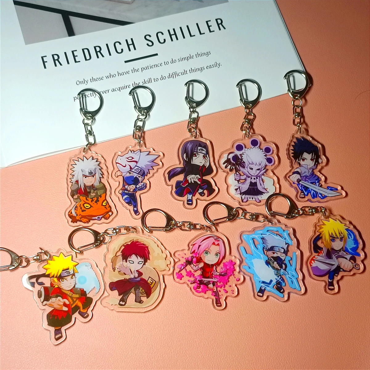 Anime Acrylic Keychain- Sasuke Kakashi Cartoon Character Pendant Suitable for Bags and Keys cosplay gifts Perfect Gift Fans