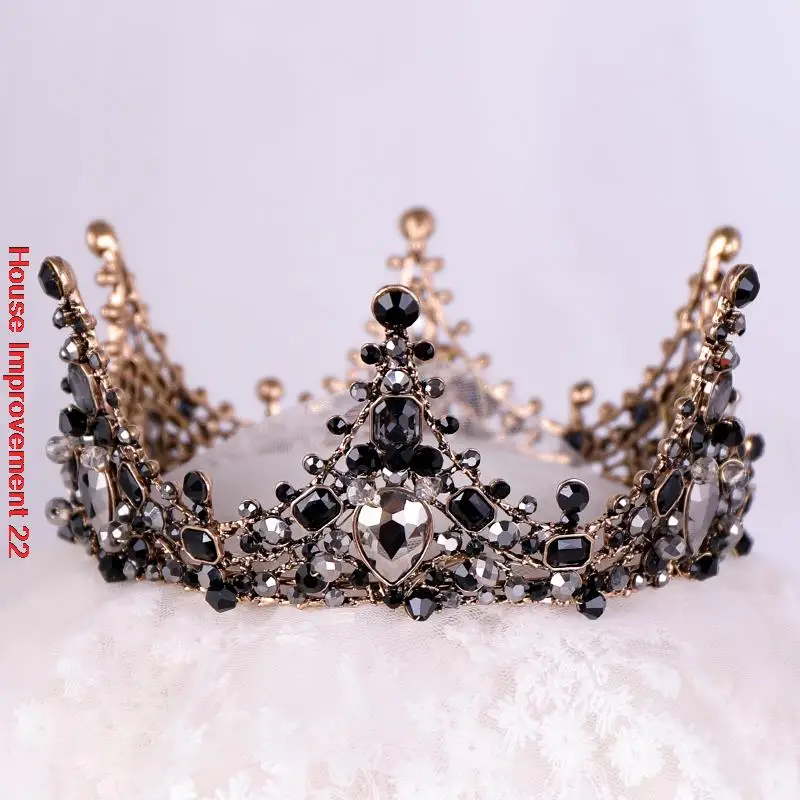 Mini Crown Plastic Cake Topper Crystal Pearl Tiara Children Hair Ornaments Cake Decoration Products