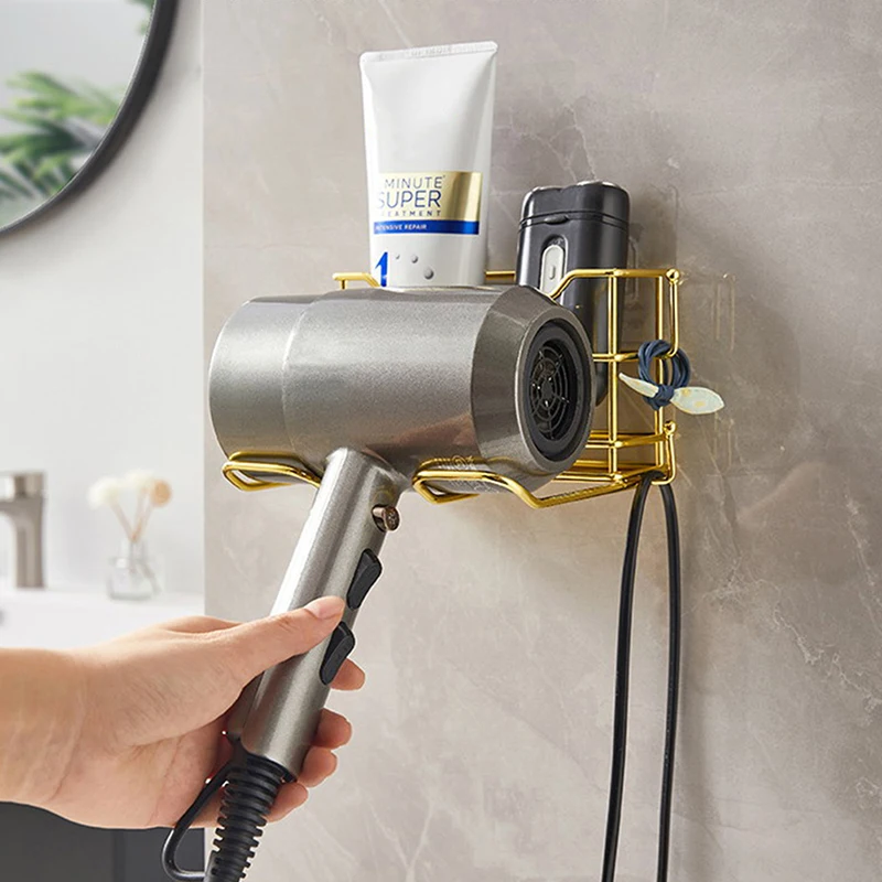 

Hairdryer Rack Hair Dryer Holder For Bathroom Storage Rack Straightener Wall Mount Organizer Bathroom Accessories