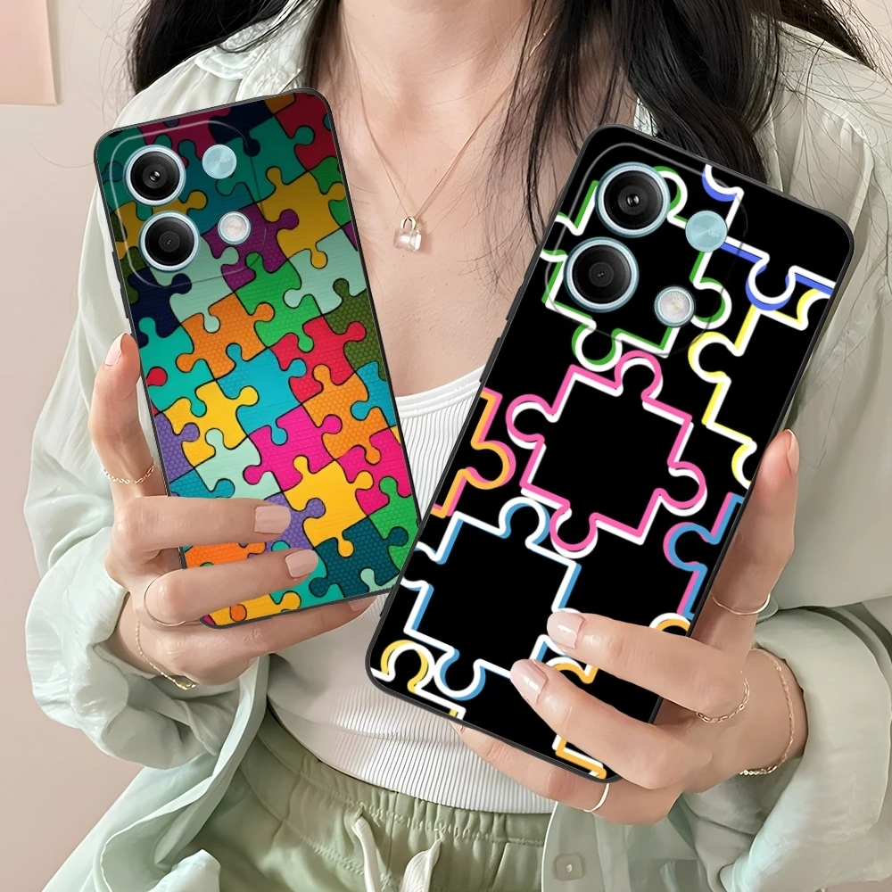 Модный красивый чехол-пазл для мобильного телефона Xiaomi Redmi Note 13 12 11 10 9 8 7 6 S A Pro Lite