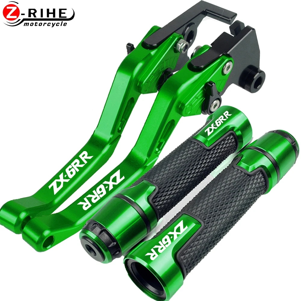 

Motorcycle Accessories For KAWASAKI ZX6RR ZX-6 RR 2005 2006 Adjustable Brake Clutch Levers Handle Grip Handlebar Ends Extendable