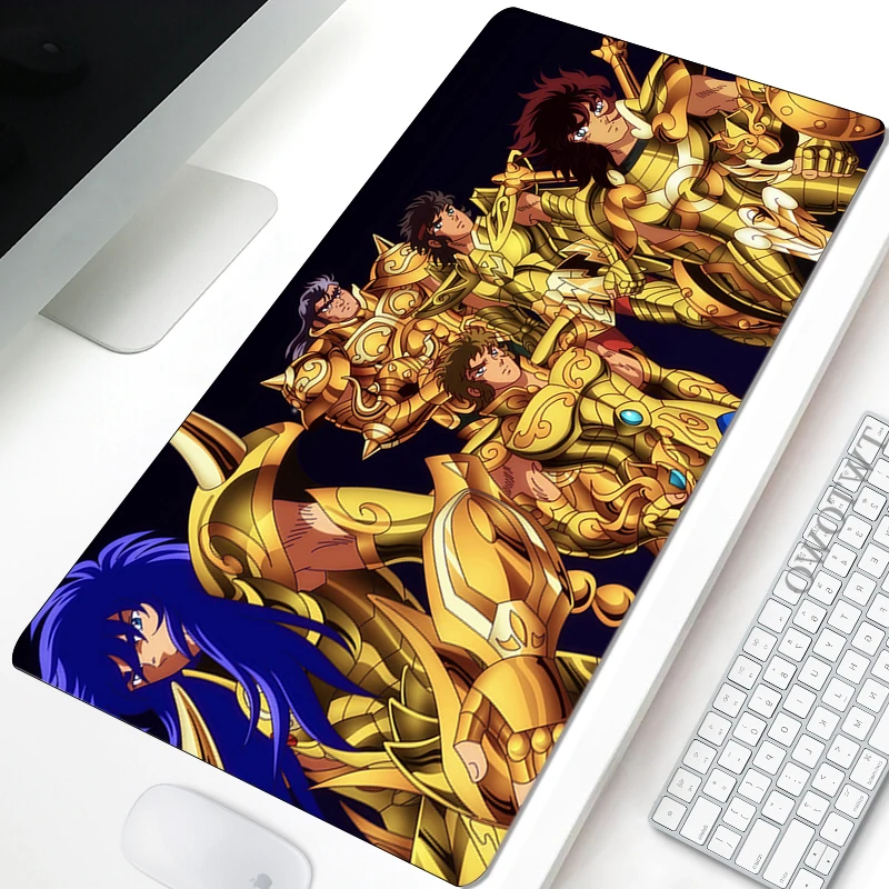 

Игровой коврик для мыши, большой коврик для клавиатуры HD Saint Seiya, нескользящий мягкий игровой коврик, Настольный коврик для мыши из натурального каучука