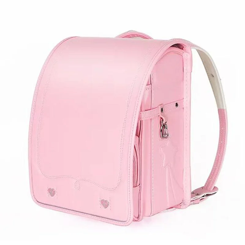 Princess Schoolbag Girls Pink Backpacks Waterproof PU Leather Orthopedic School Bags Primary School Grades 1-4 Kids Bags