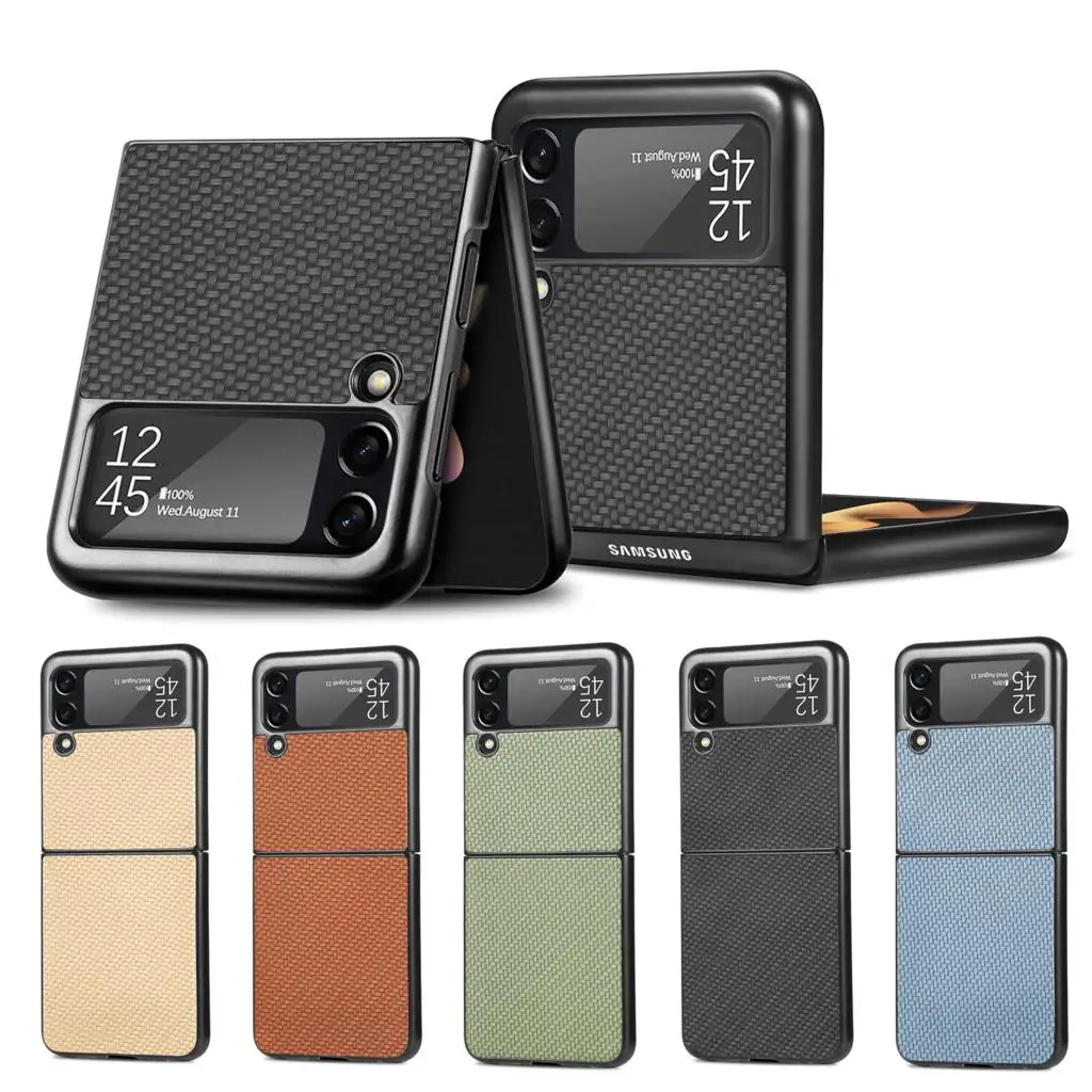 

Luxus Carbon Fiber Slim Case für Samsung Galaxy Z Flip 3 4 5G Flip3 Flip4 Telefon Schutzhülle Coque für Samsung Z Flip 4
