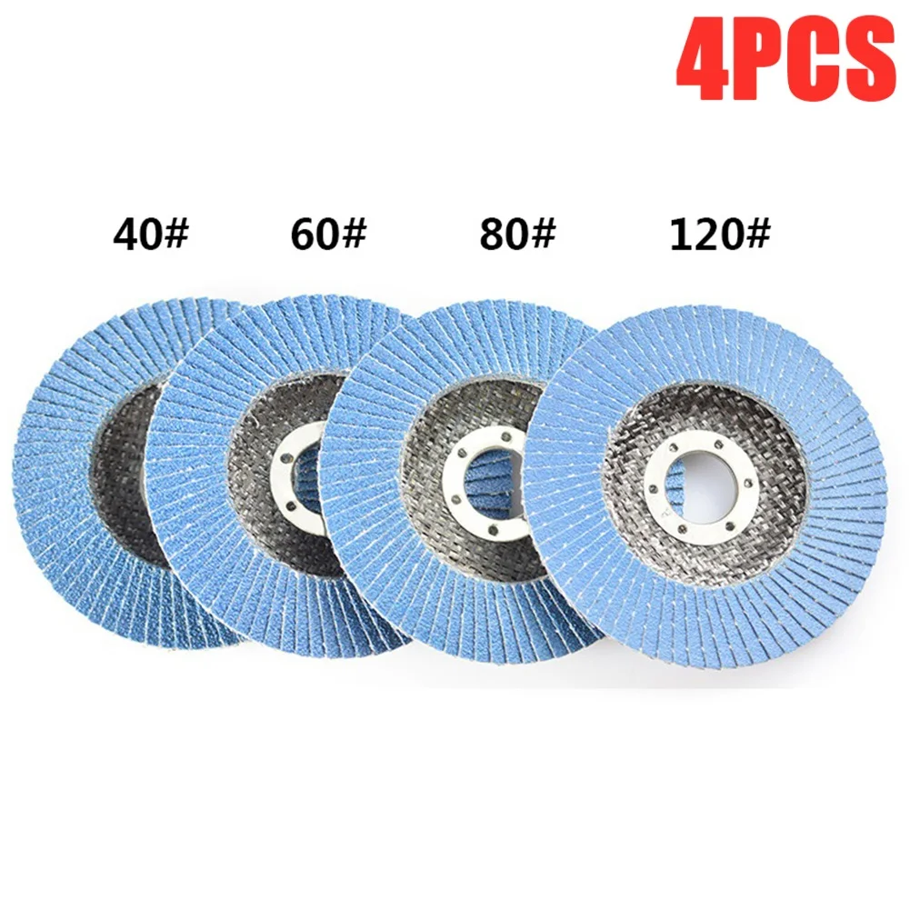 

4PCS Flap Discs Sanding Discs 4.5-Inch 40/60/80/120 Grit Grinding Wheel Blade DIY Hobbyists Abrasive Tool Angle Grinder Sanding