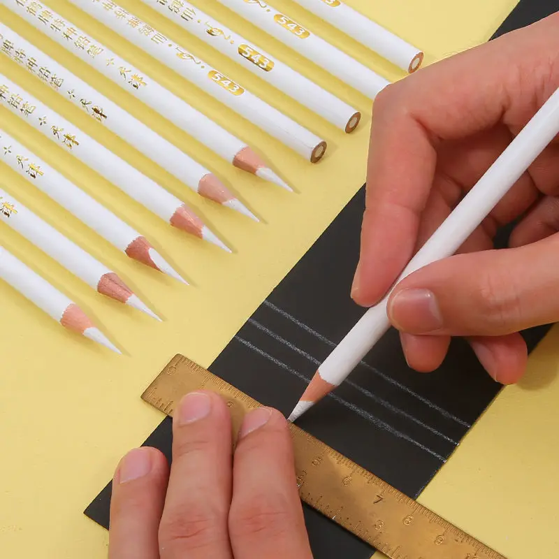 

2022 10pcs Special pencil glass leather plastic metal porcelain dotted line marking woodworking clothing pencil white pencil