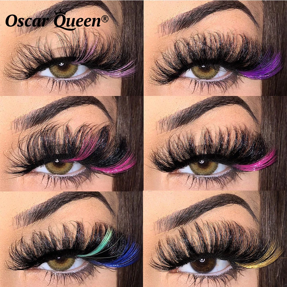 

3D 25 мм, пушистые цветные ресницы, оптовая продажа, 5D Натуральные Цветные накладные ресницы для вечерние, разные цвета, розовые, синие, белые р...