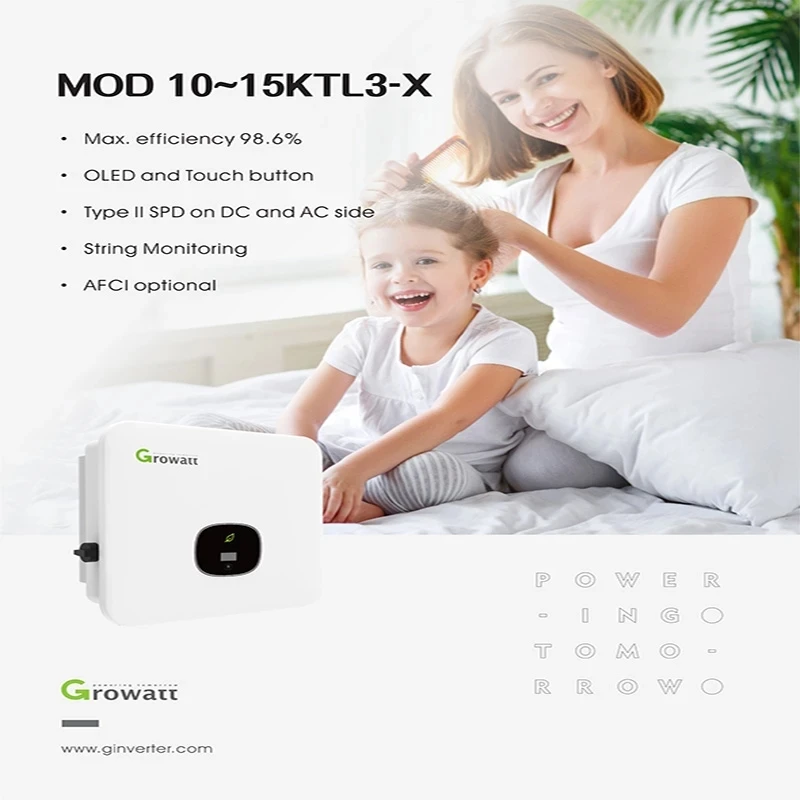 

Growatt Solar Inverter 15KW Photovoltaic Three-phase Grid-connected System 2 MPPT IP65 Wifi MOD 15KTL3-X