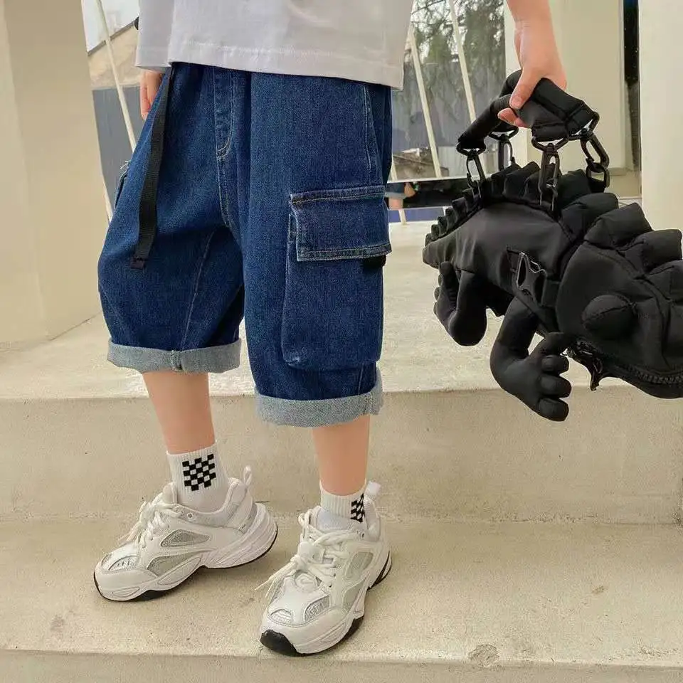 

Шорты для мальчиков, брюки, детская джинсовая одежда, лето 2022, Детские повседневные брюки из 100% хлопка