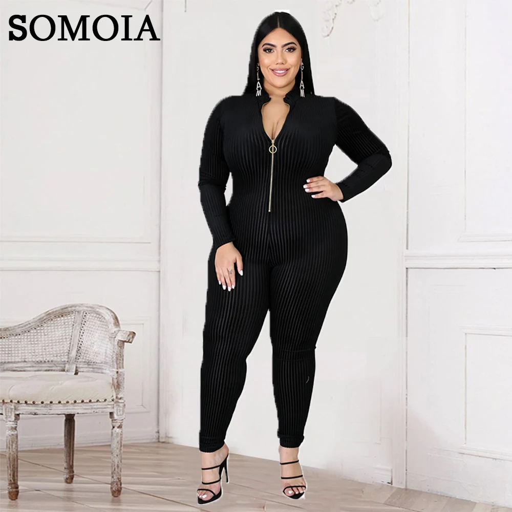 

Женский комбинезон с длинным рукавом, на молнии