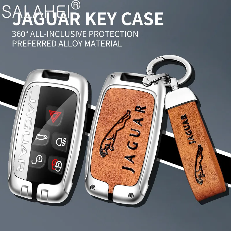 

1PC Alloy Leather Car Key Case For Jaguar XE XJ XJL XF C-X16 V12 Guitar F X Typ A8 A9 X8 XFL Auto Styling Accessories Keychains