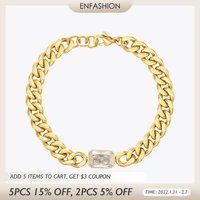 enfashion punk zircon stainless steel bracelet for women pulseras mujer gold color bracelets 2021 party fashion jewelry b212251