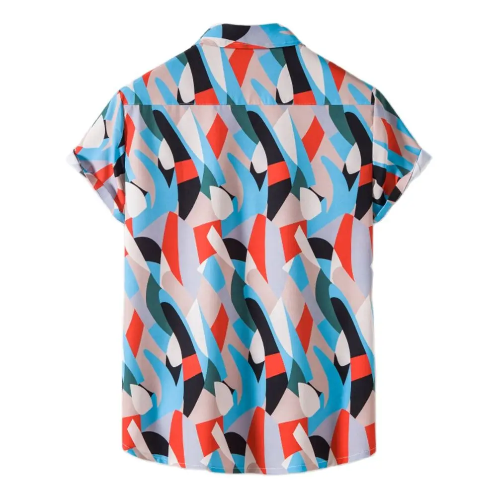 Men's Short Sleeve Hawaiian Shirt Summer Fashion Turn-down Blouse for Men Cartoon Mushroom Beach Printed Casual Streetwear