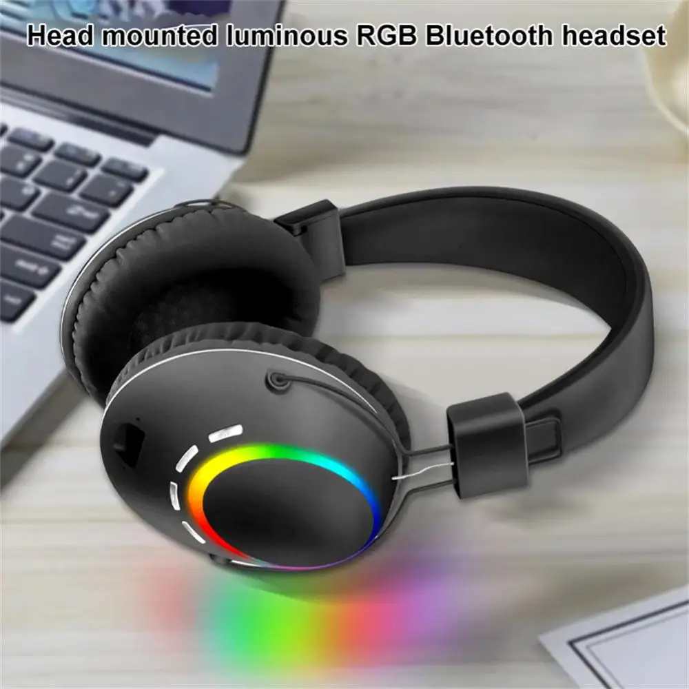 

Over-head Gaming Earbuds Support Tf Card Foldable Stereo Bluetooth Headset Rgb Luminous Earphones For Mobile Phones Laptops