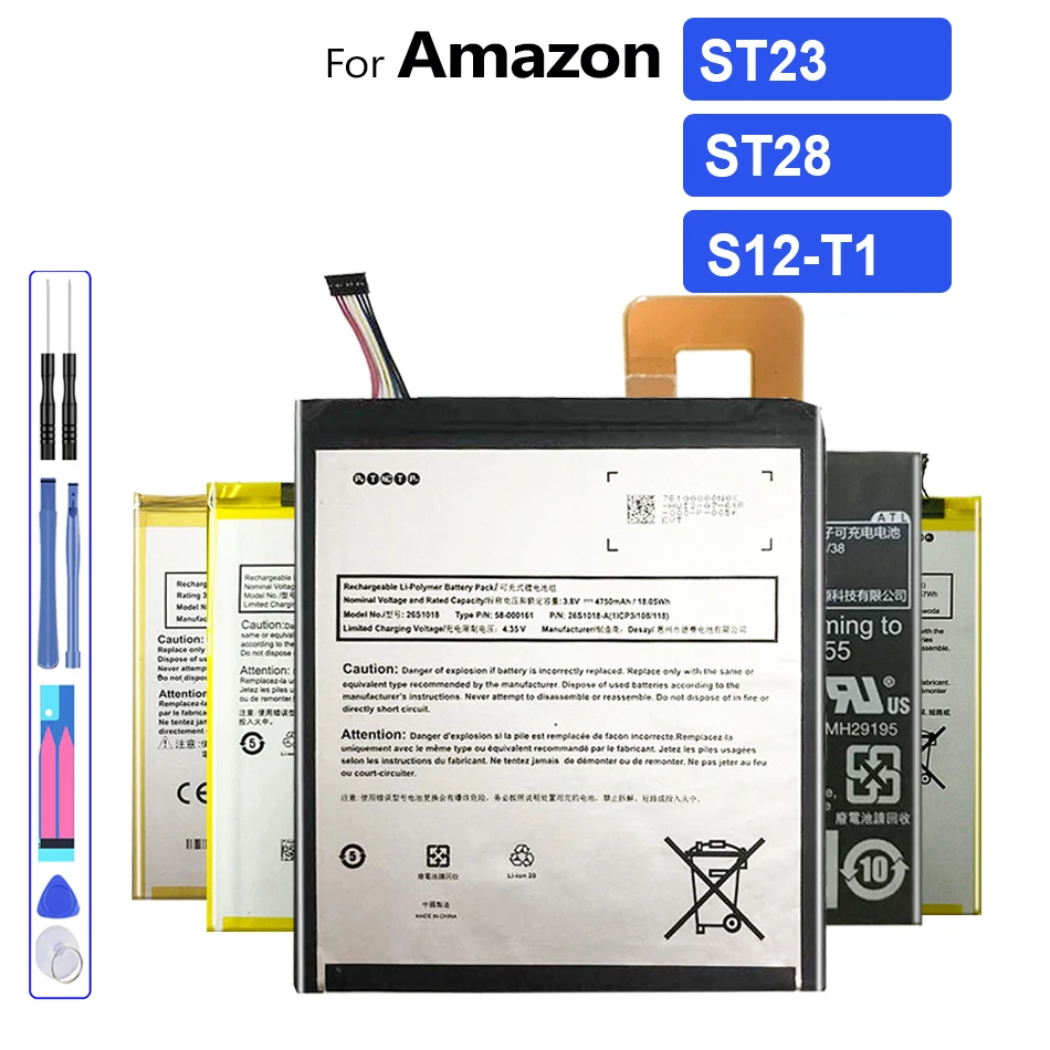 

26S1014 ST23 ST28 S12-T1 Battery For Amazon Kindle Fire HD Gen SX0340T 58-000219 HDX7 C9R6QM Tablet Pad New Phone Bateria
