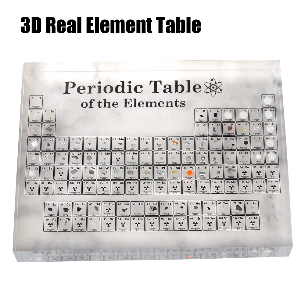 

HILIFE Kids Teaching School Display Chemical Element Display With Real Elements Samples Letter Decoration Acrylic Periodic Table