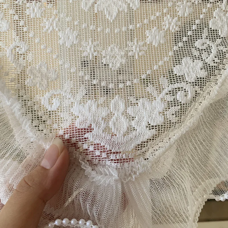 Корейские пасторальные двойные кружевные жемчужные короткие тюлевые шторы в