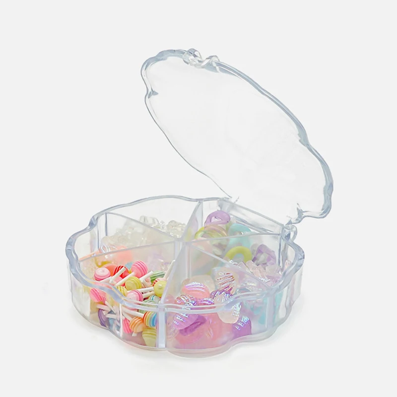 

6 Slots Transparent Nail Art Empty storage Case Box Rhinestones Gems DIY Jewelry Accessories Plastic Organizer Box Manicure Tool