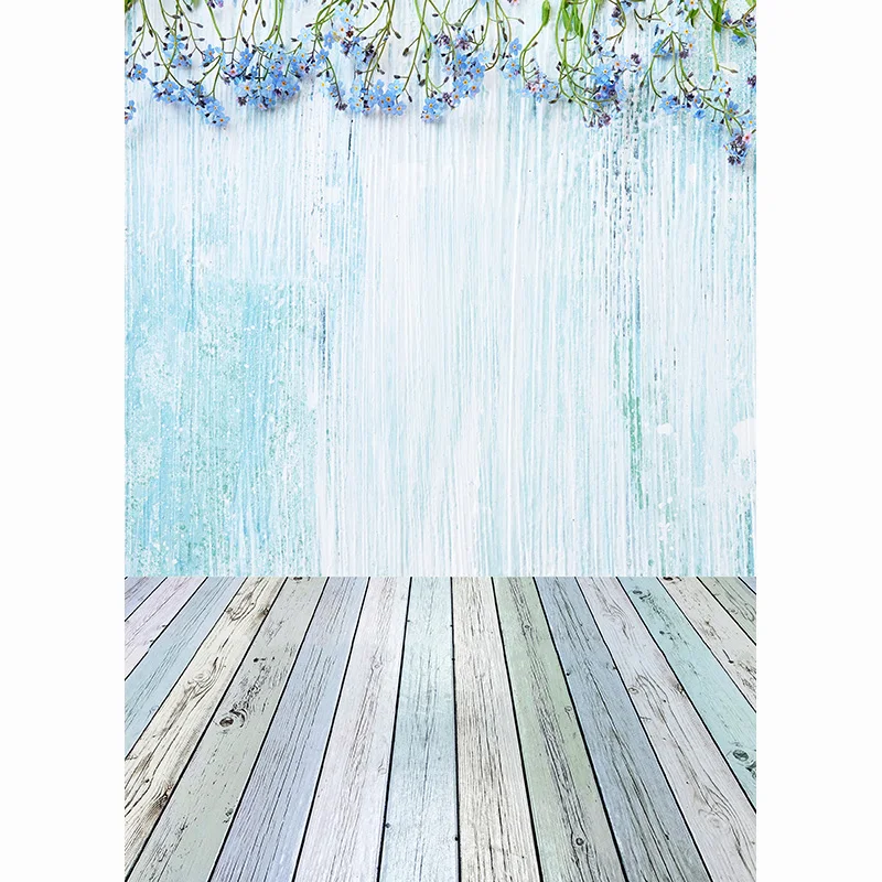 Винтажный фон для фотосъемки с изображением цветов и деревянных досок