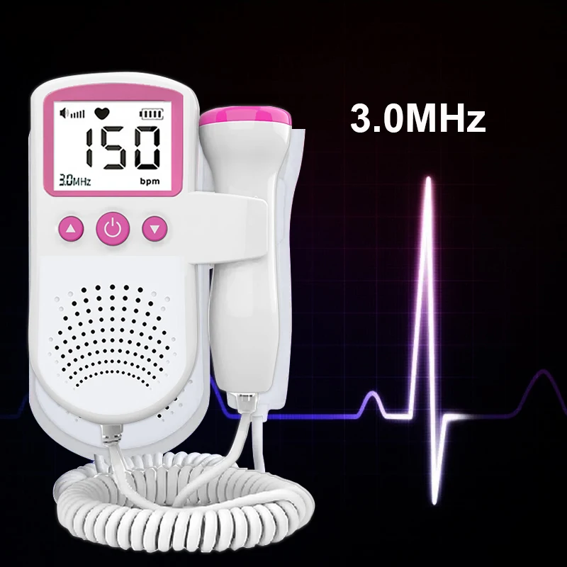 9 Weeks Testable Fetal Doppler hand-hold Pocket portable Baby heart pregnancy Ultrasound fetus doppler Detector machine monitor |