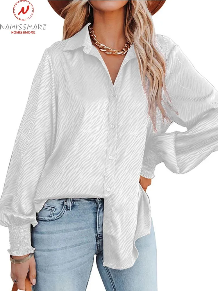 

England Style Women Zebra Print Shirts Single-Breasted Design Turn-down Collar Lantern Sleeve Spring Autumn Casual Cardigan Top