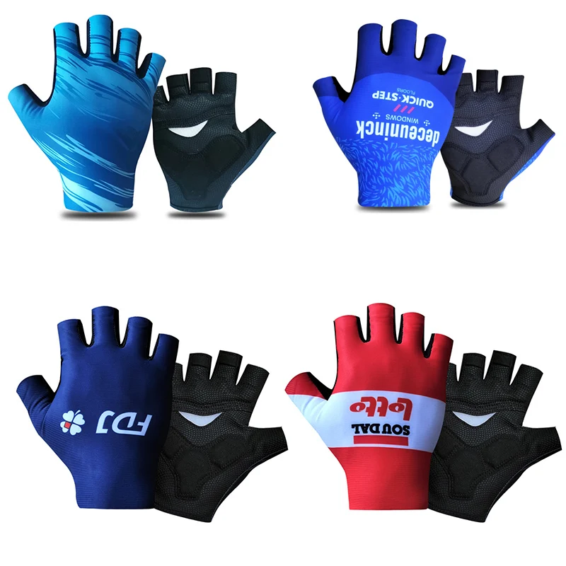 

2023 Pro Team Breathable Cycling Gloves Road Bike Gloves Men Sports Half Finger Anti Slip MTB Bicycle Glove