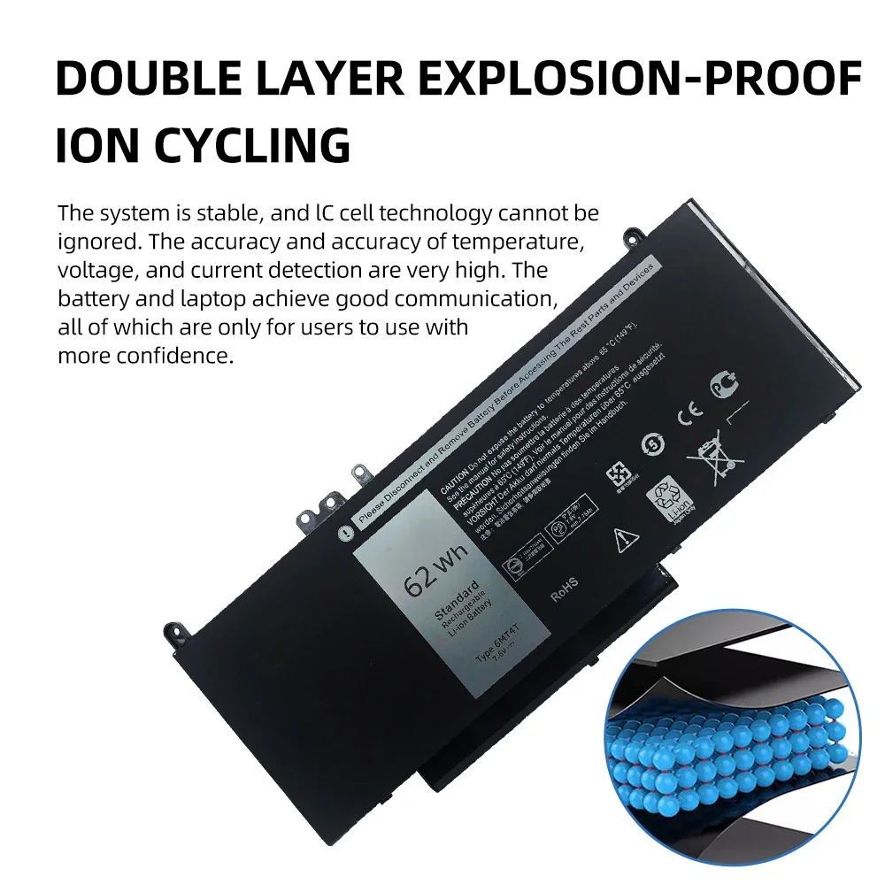 New Laptop Battery 6MT4T For Dell Latitude E5470 E5570 Precision 3510 0HK6DV 079VRK TXF9M 0TXF9M 62WH