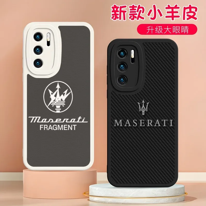 

Maserati Sports Car Phone Case FOR Oppo A52 A55 A57 A92 A93 A93S A96 REN O5 06 07 08 PRO SE Plus K10 FIND X3 X5 A97 Lambskin