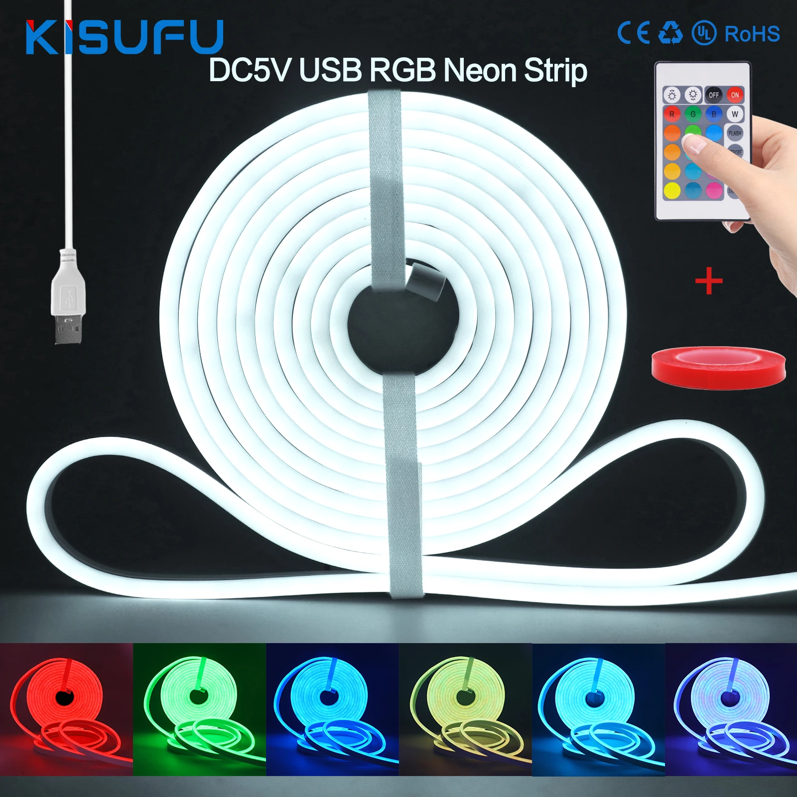 RGB светодиодные неоновые огни 5 В USB с 24 клавишами дистанционного управления