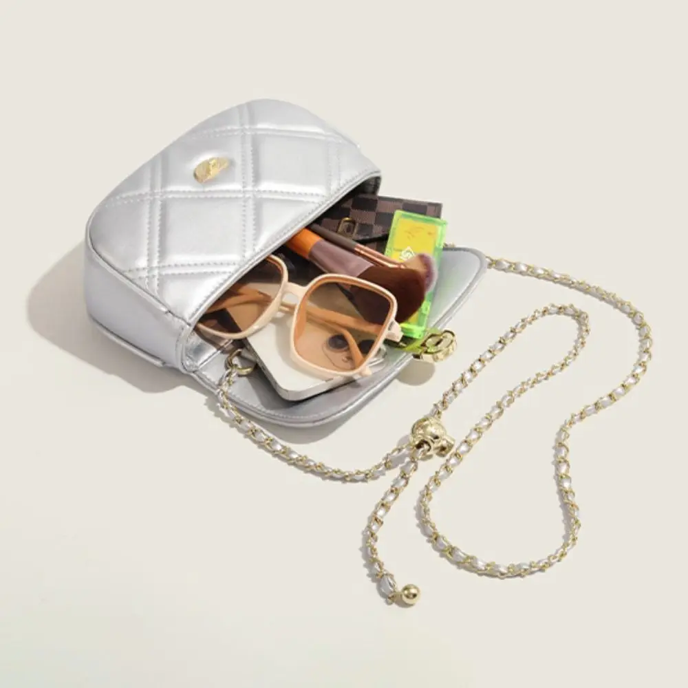 Элегантная Сетчатая Сумка на цепочке серебристая сумка через плечо с