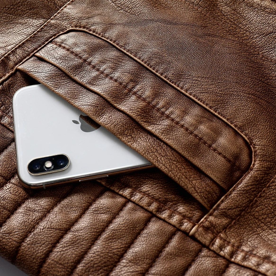 Зимняя кожаная куртка мужское пальто куртки мужская одежда восковая свеча