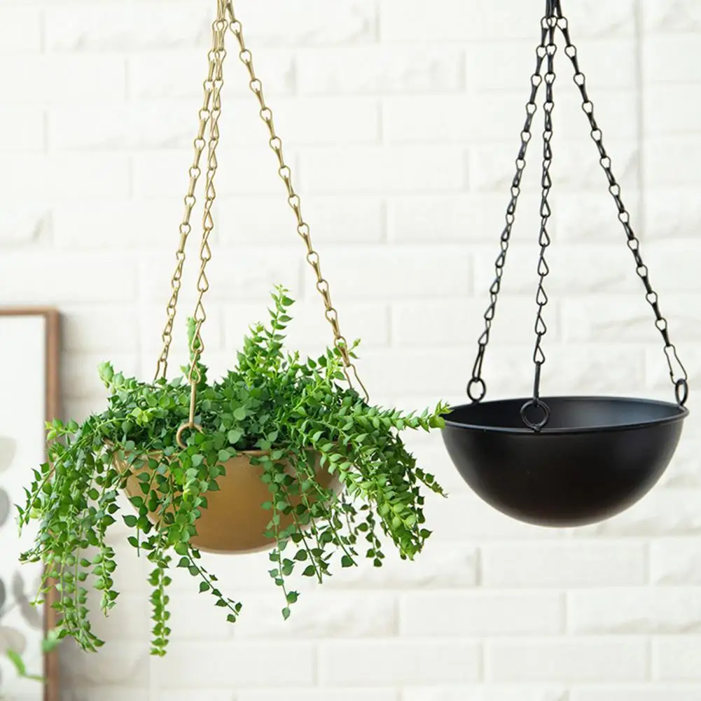 

Iron Hanging Flower Pot Succulent Hanging Planter Creative Sturdy Hanging Basket Detachable Chain Flower Hanging Pot
