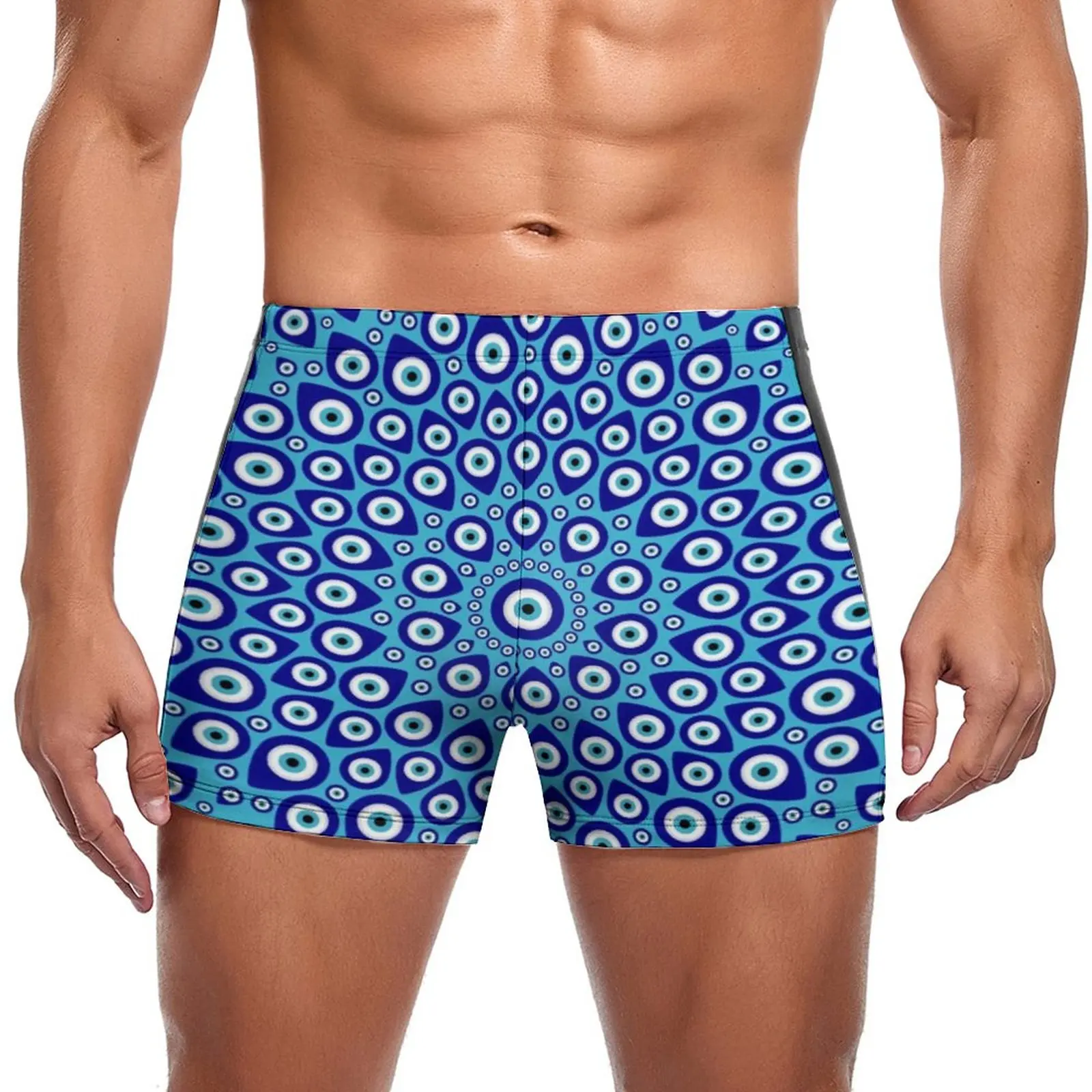 

Nazar Evil Eye Swimming Trunks Greek Mati Pool Print Swim Shorts Quick Dry Push Up Men Swimsuit
