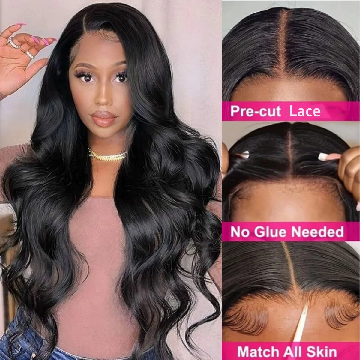 Парики из человеческих волос на сетке плотность 180 6 х4 дюймов